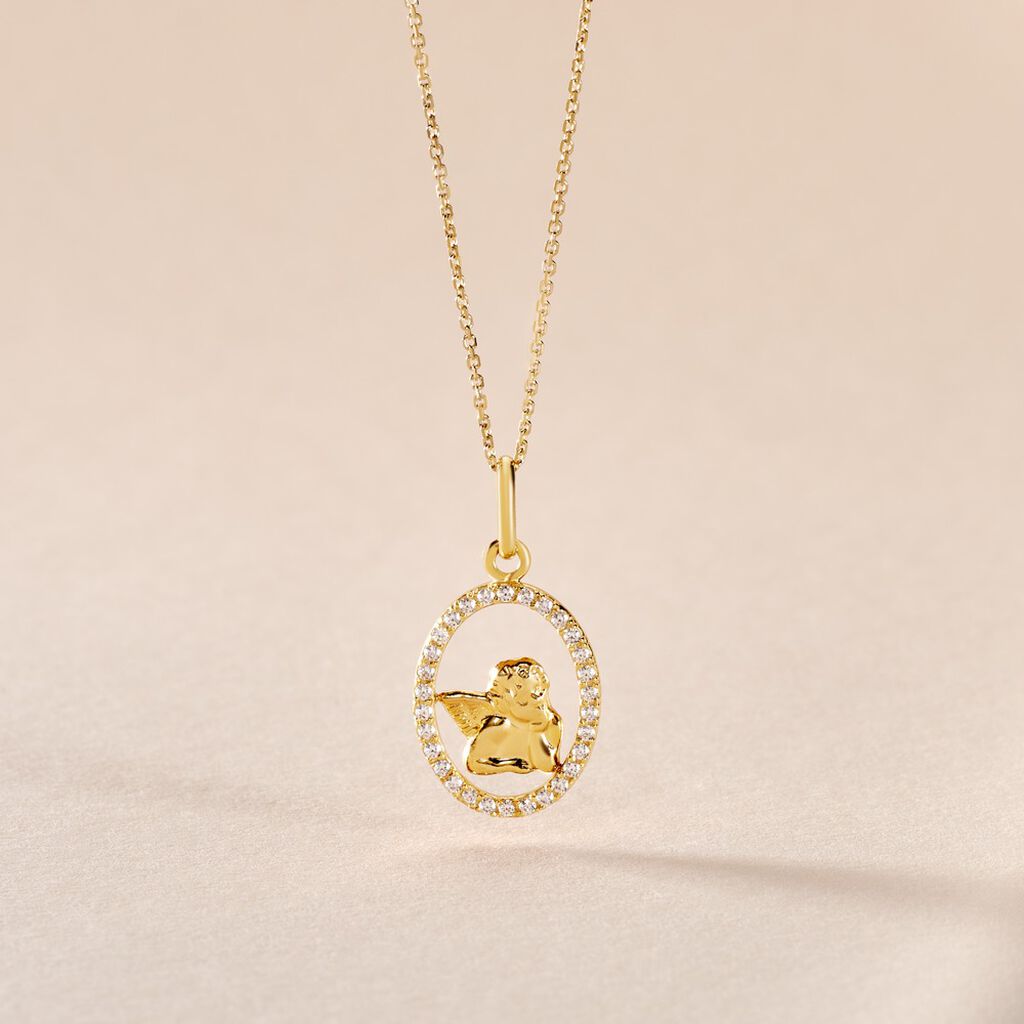 Pendentif Engin Or Jaune Oxyde De Zirconium - Pendentifs Communion Femme | Histoire d&rsquo;Or