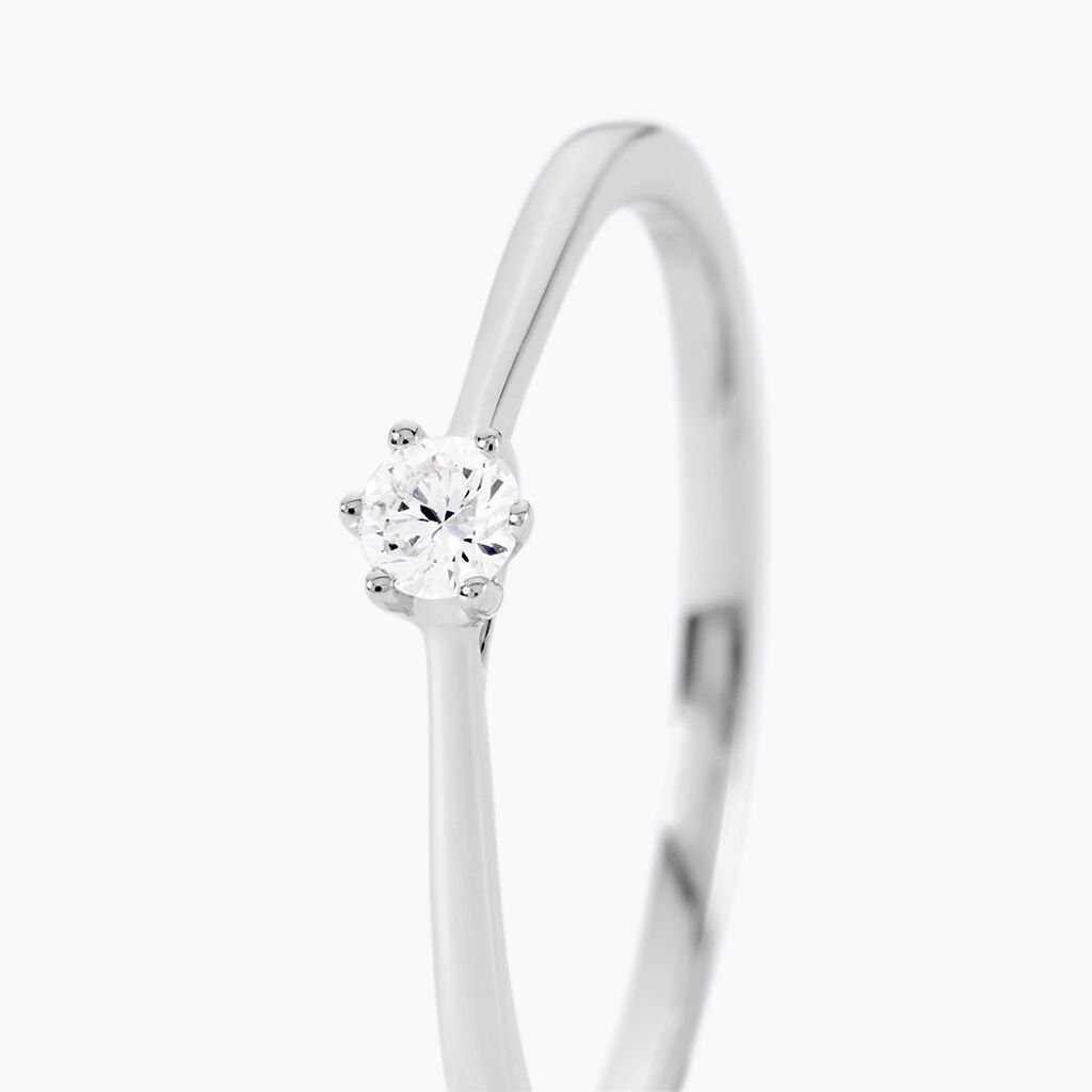 Bague Solitaire Athena Or Blanc Diamant - Bagues solitaires Femme | Histoire d&rsquo;Or