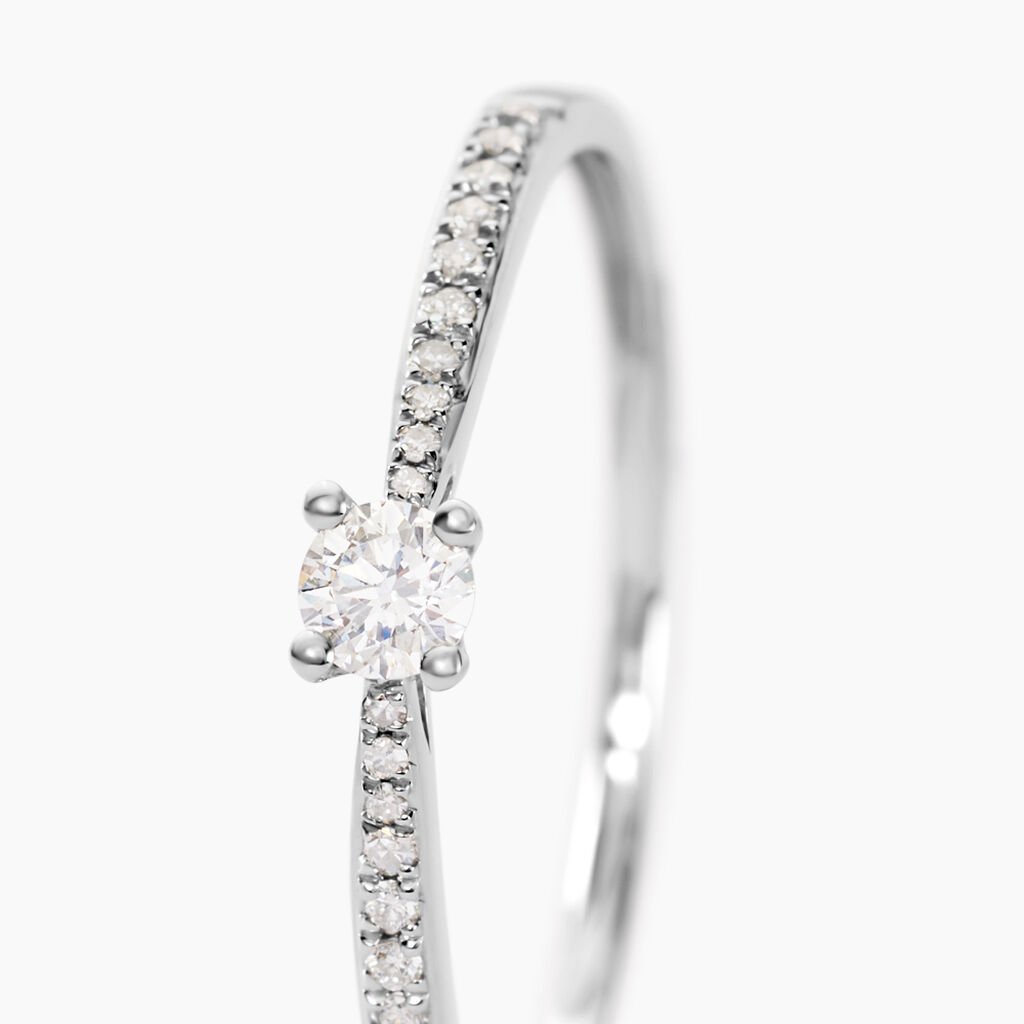 Bague Solitaire Hemera Or Blanc Diamant - Bagues solitaires Femme | Histoire d&rsquo;Or