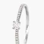 Bague Solitaire Hemera Or Blanc Diamant - Bagues solitaires Femme | Histoire d&rsquo;Or