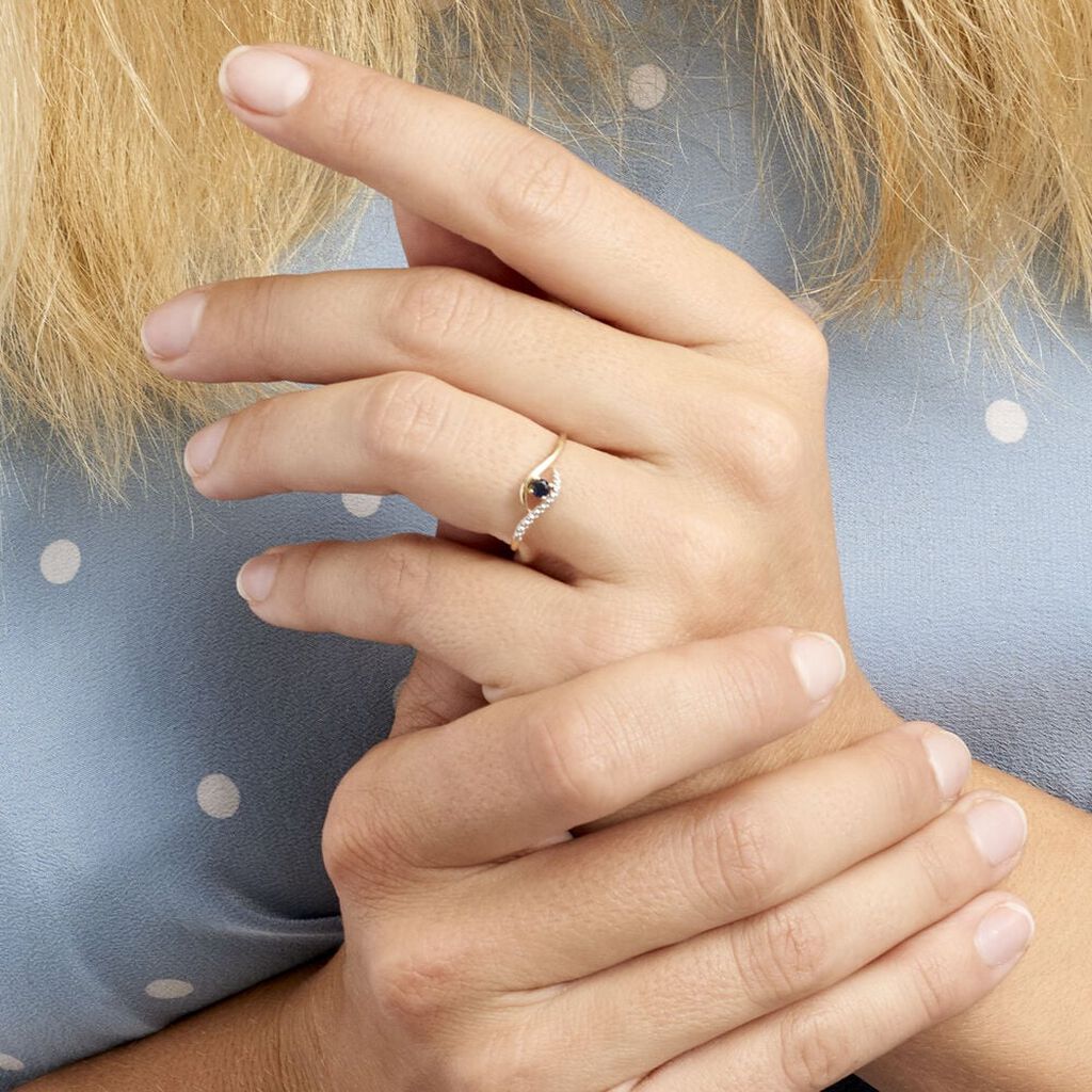 Bague Or Jaune Karmele Saphir - Bagues solitaires Femme | Histoire d’Or