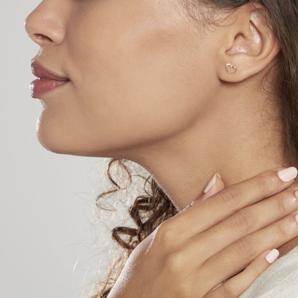 Boucles D'oreilles Puces Camomille Or Jaune Oxyde De Zirconium - Clous d'oreilles Enfant | Histoire d’Or