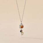 Collier Murriel Argent Blanc Ambre - Colliers fantaisie Femme | Histoire d&rsquo;Or