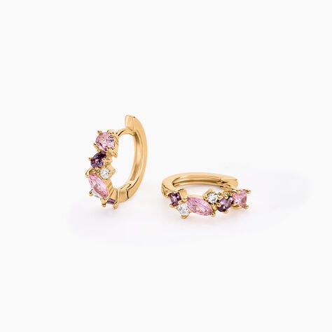 Créoles Plaqué Or Eliina Oxyde De Zirconium - Boucles d'oreilles créoles Femme | Histoire d’Or