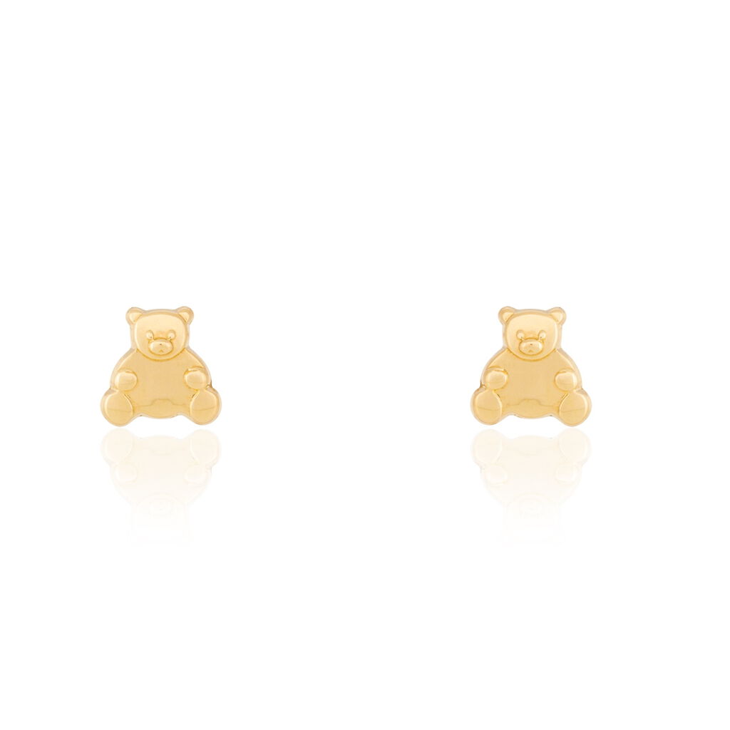 Boucles D'oreilles Puces Ours Or Or Jaune - Clous d'oreilles Enfant | Histoire d’Or