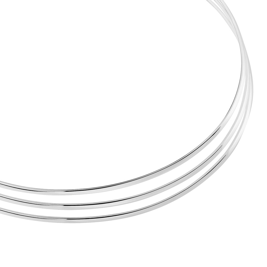 Collier Jonc Adel Acier Blanc - Colliers fantaisie Femme | Histoire d’Or