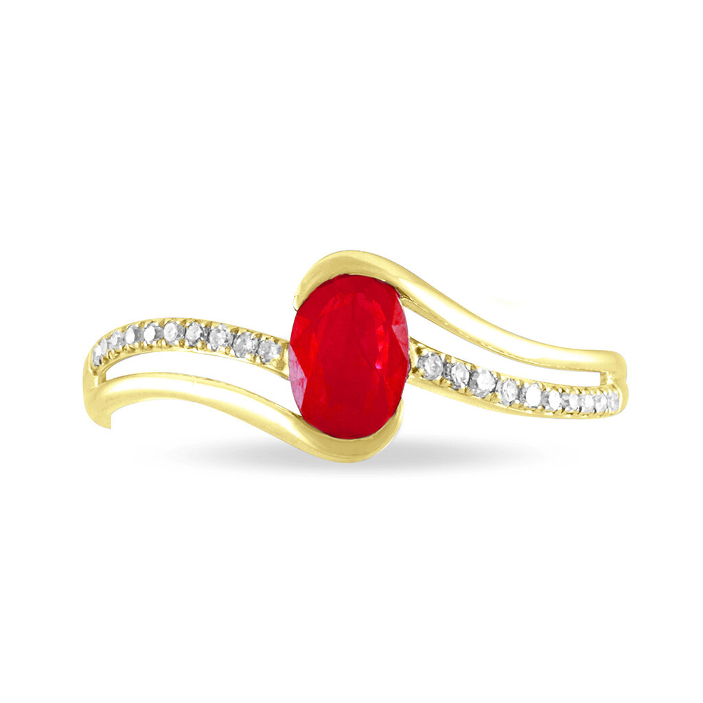 Bague Anja Or Jaune Rubis Et Diamant - Bagues solitaires Femme | Histoire d’Or