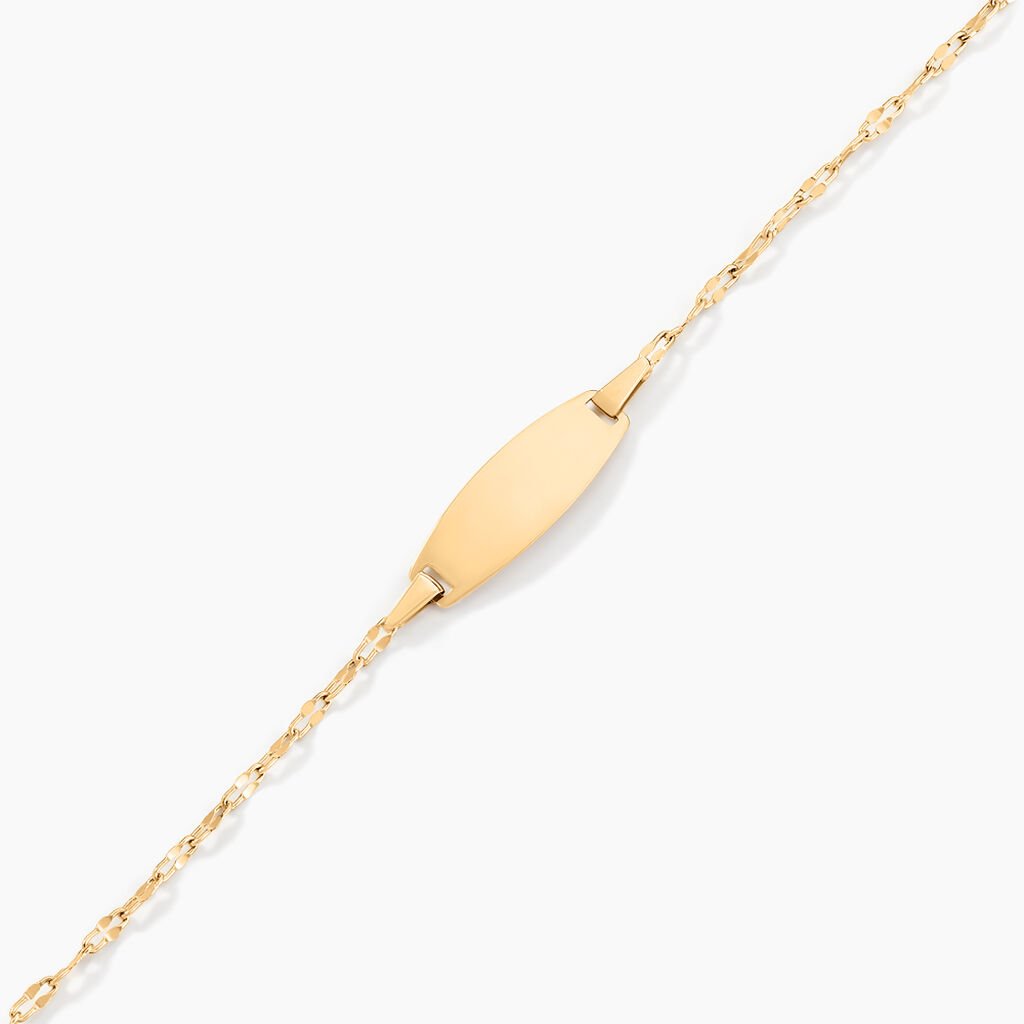 Bracelet Identit&eacute; Eowyn Maille Fantaisie Or Jaune - Bracelets Communion Enfant | Histoire d&rsquo;Or