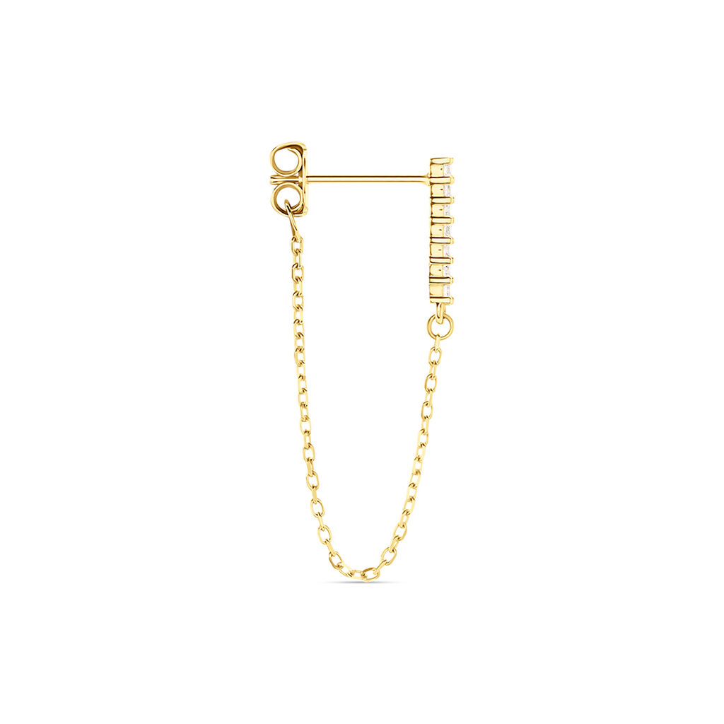 Boucle D'oreille Unitaire Barbra Or Jaune Oxyde De Zirconium - Piercings d'oreilles Femme | Histoire d&rsquo;Or