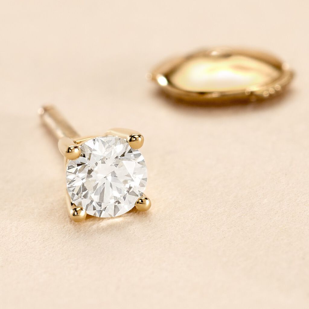 Boucle D'oreille Puce Unitaire Victoria Or Jaune Diamant - Clous d'oreilles Famille | Histoire d’Or