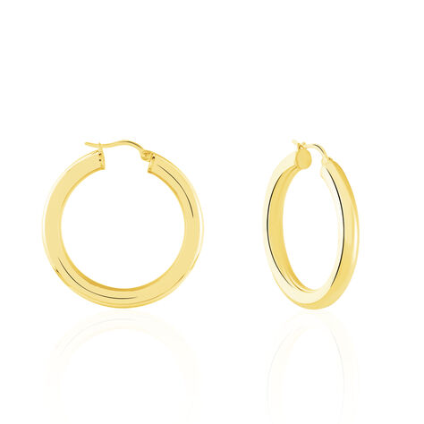 Créoles Amael Acier Jaune - Boucles d'oreilles créoles Femme | Histoire d’Or