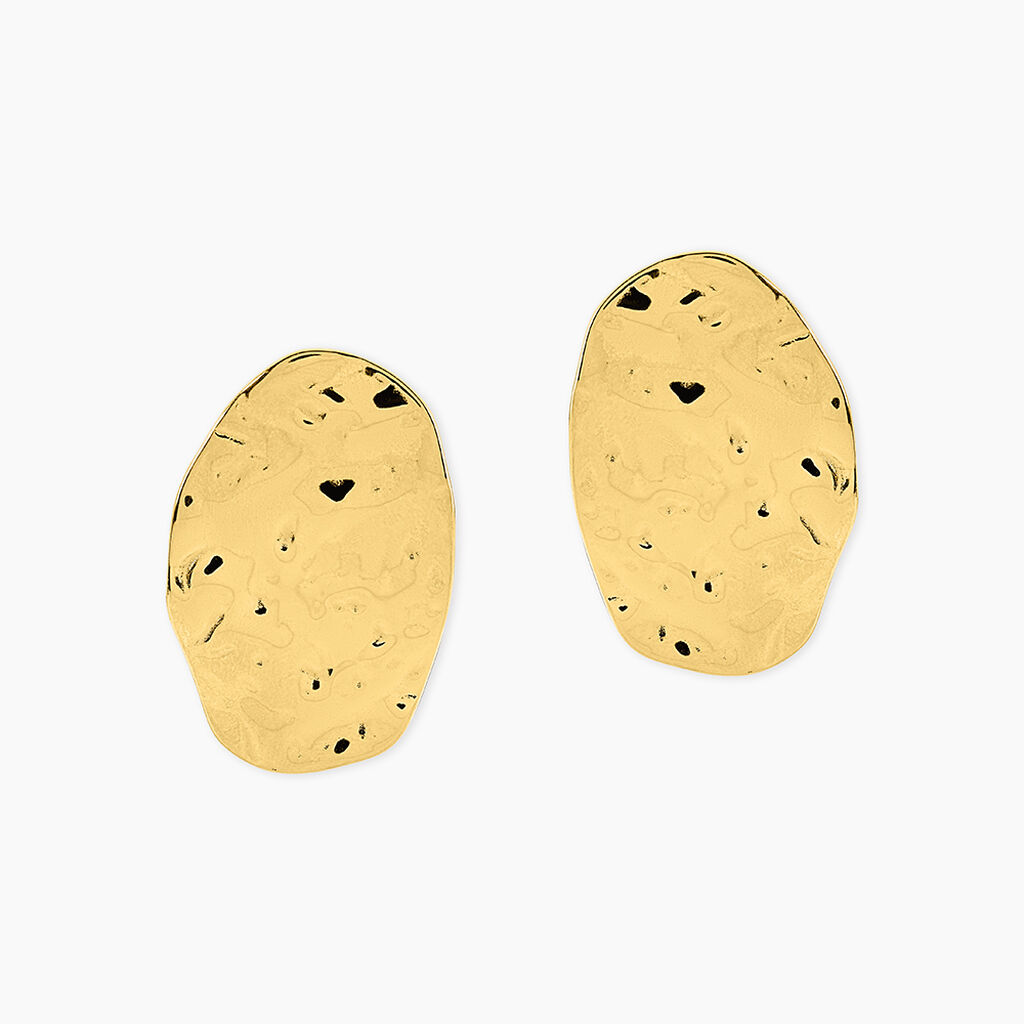 Boucles D'Oreilles Puces Amaelle Acier Jaune - Boucles d'oreilles fantaisie Femme | Histoire d&rsquo;Or
