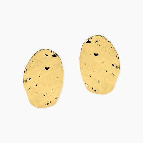 Boucles D'Oreilles Puces Amaelle Acier Jaune - Boucles d'oreilles fantaisie Femme | Histoire d&rsquo;Or