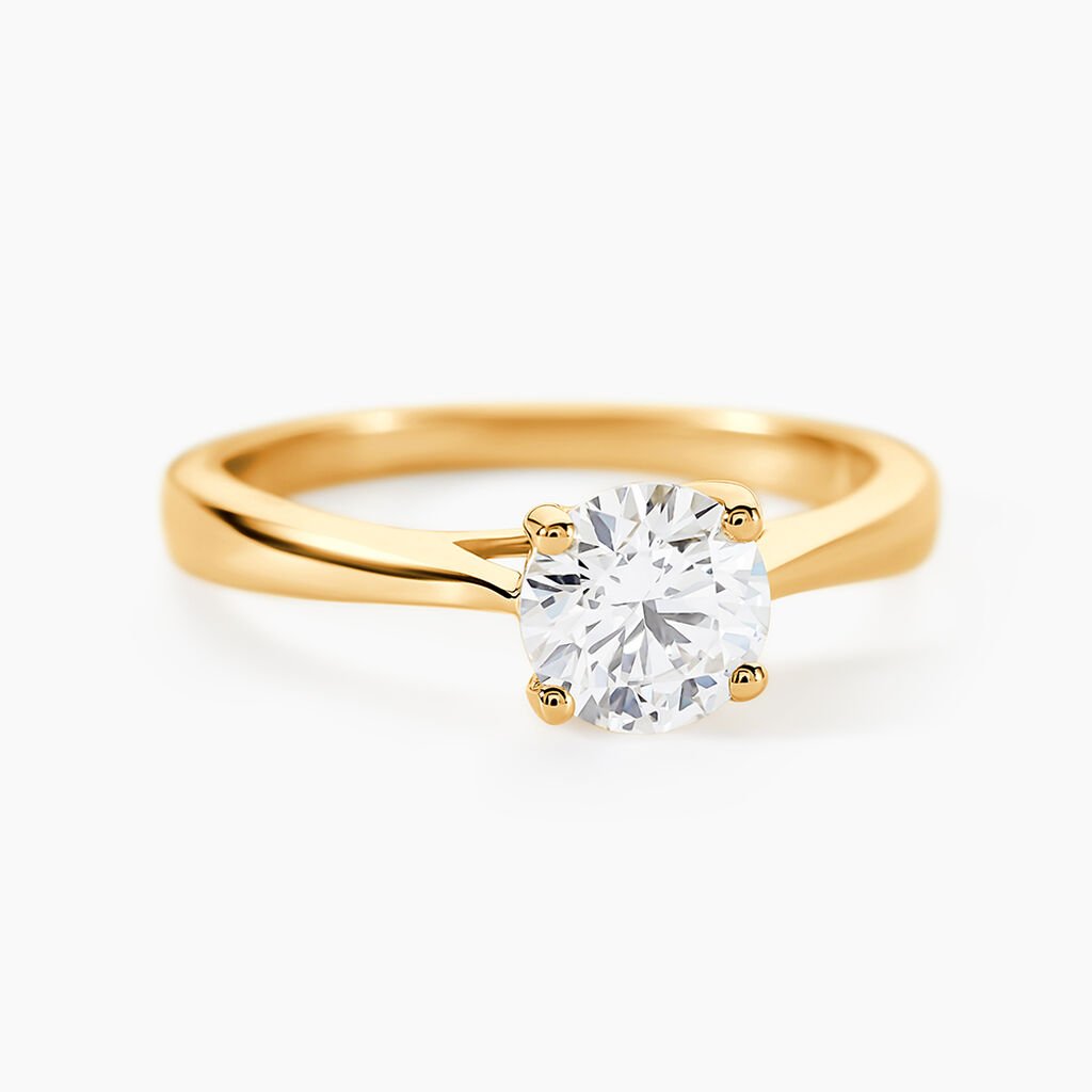Bague Solitaire Fiona Or Jaune Diamant Synthetique - Bagues solitaires Femme | Histoire d&rsquo;Or