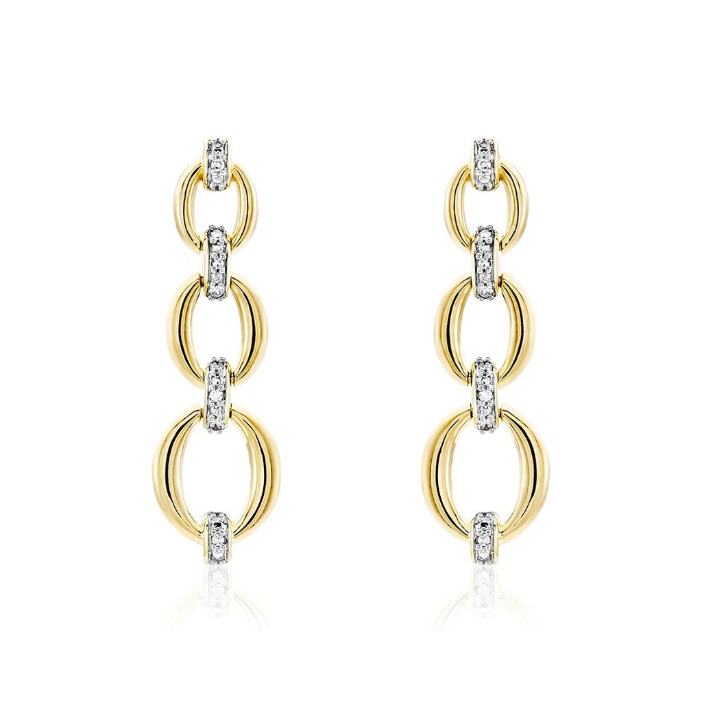Boucles D'oreilles Pendantes Abban Or Jaune Diamant - Boucles d'oreilles pendantes Femme | Histoire d’Or