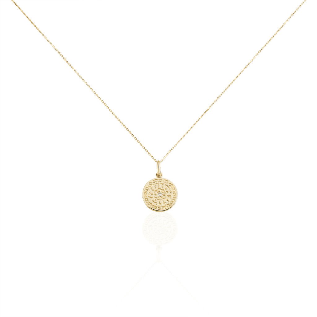 Collier Laurina Plaqu&eacute; Or Jaune Oxyde De Zirconium - Colliers fantaisie Femme | Histoire d&rsquo;Or