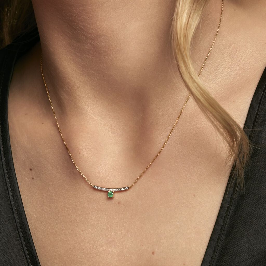 Collier Emeald Is The New Black Or Jaune Emeraude Diamant - Colliers Femme | Histoire d’Or