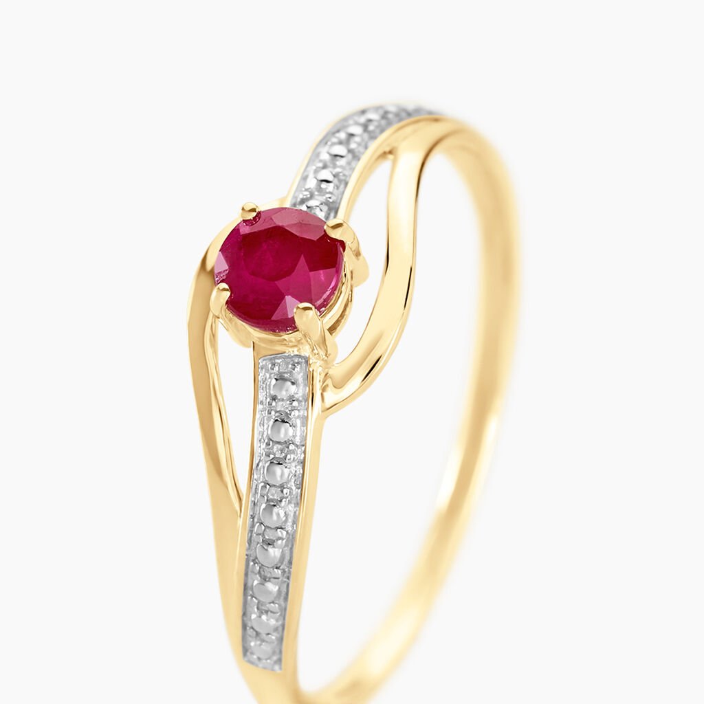 Bague Tanissia Or Jaune Rubis - Bagues solitaires Femme | Histoire d’Or