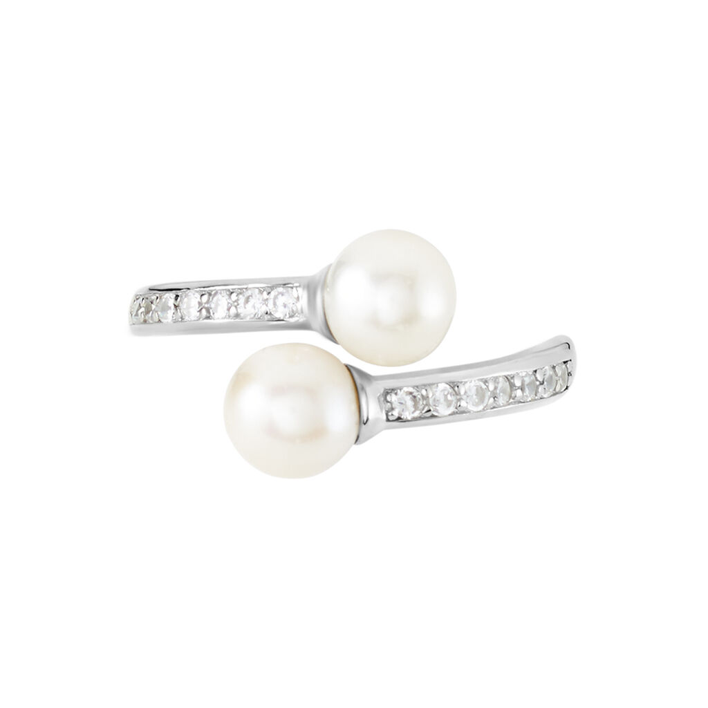 Bague Ajustable Argent Blanc Jeronimo Perle Oxydes De Zirconium - Bagues avec pierre Femme | Histoire d’Or