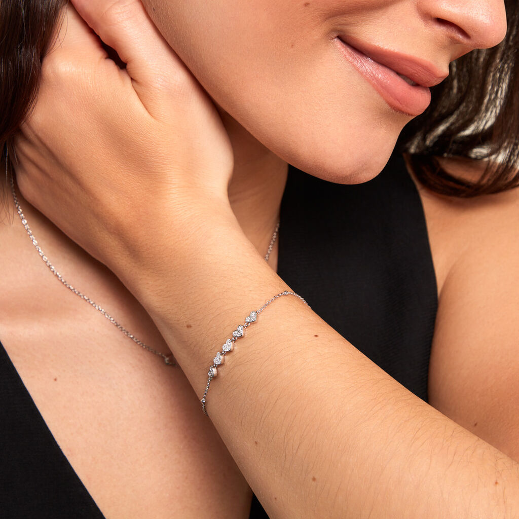 Bracelet Declaration Argent Blanc Oxyde De Zirconium - Bracelets Femme | Histoire d’Or