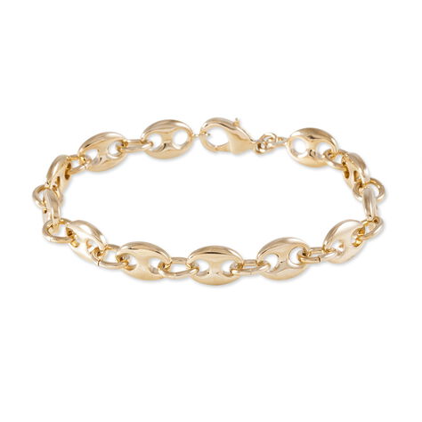 Bracelet Capucine Maille Grain De Cafe Plaque Or Jaune - Bracelets chaîne Femme | Histoire d’Or