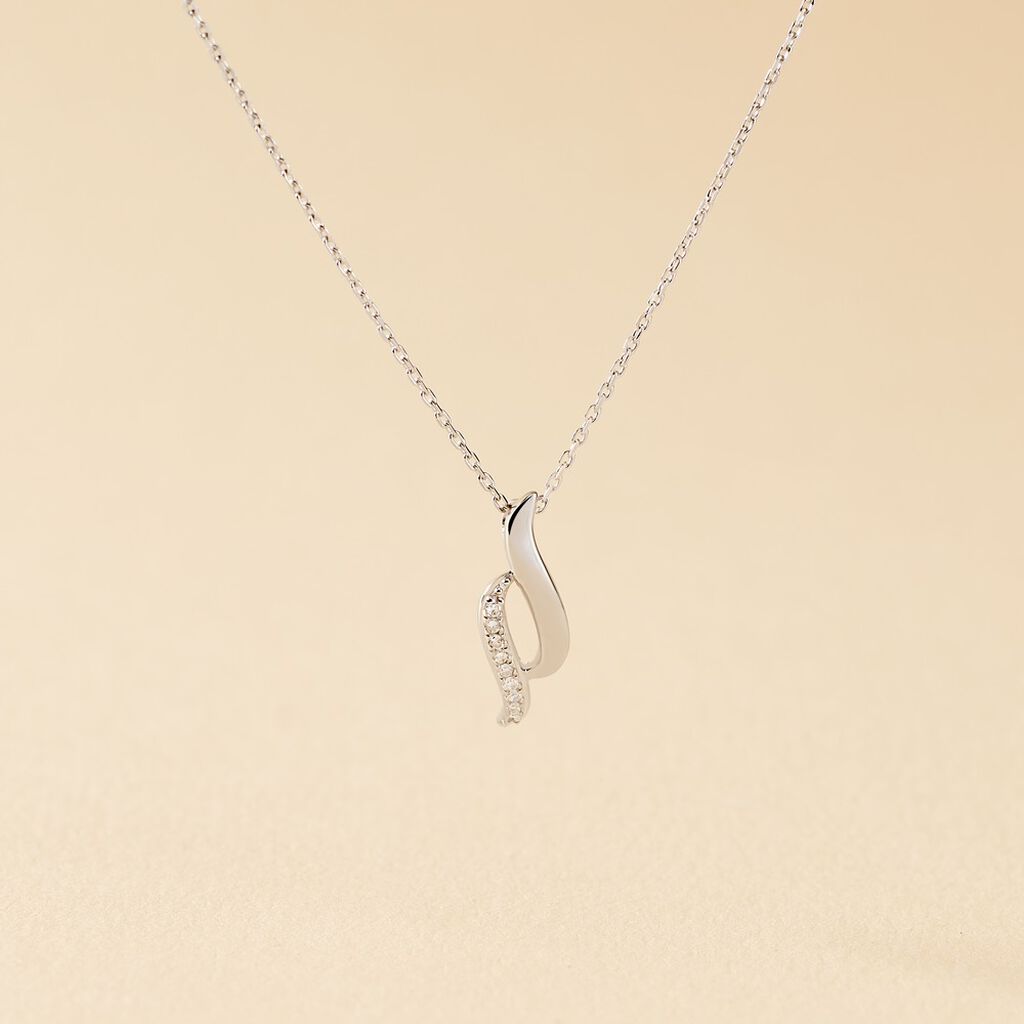 Collier Tylane Or Blanc Diamant - Colliers Femme | Histoire d&rsquo;Or