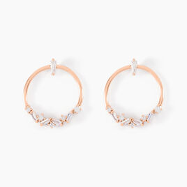 Boucles D'oreilles Pendantes Celene Argent Rose Oxyde De Zirconium - Boucles d'oreilles fantaisie Femme | Histoire d’Or