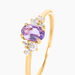 Bague Pansy Or Jaune Améthyste Oxyde De Zirconium - Bagues solitaires Femme | Histoire d’Or