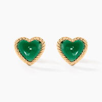 Boucles D'oreilles Puces Par Amour Plaque Or Jaune Agate