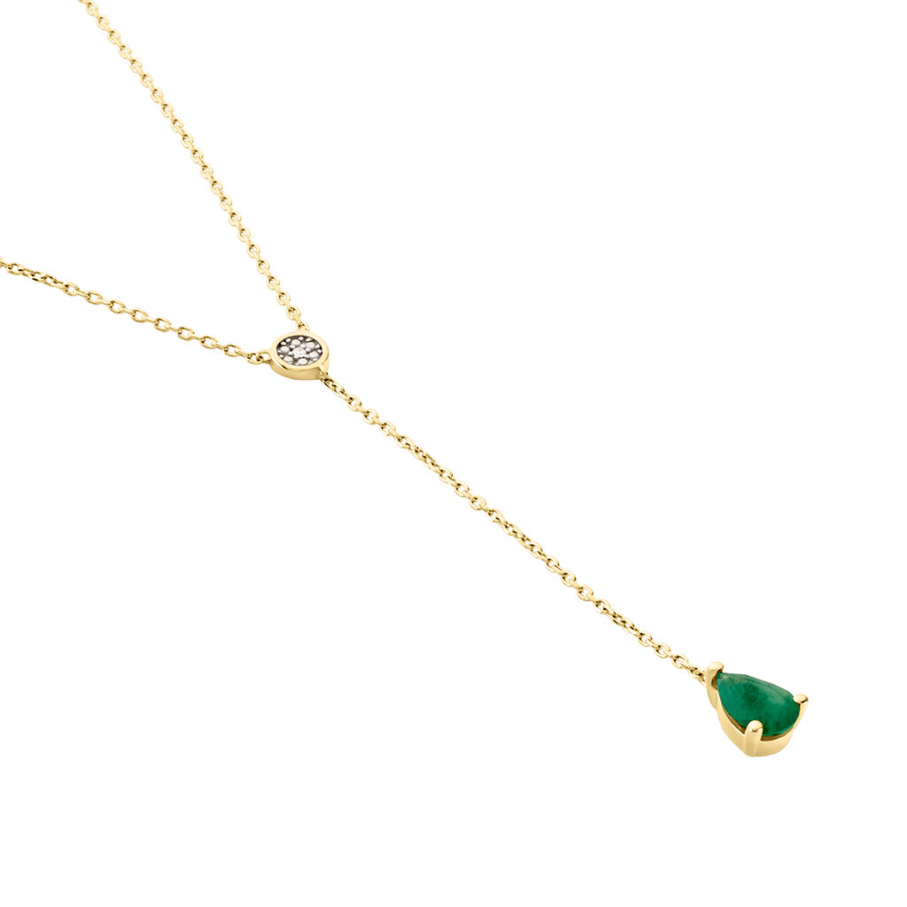 Collier Gracilia Or Jaune Emeraude Diamant - Colliers Femme | Histoire d’Or