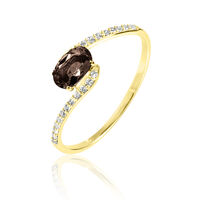 Bague Loriane Or Jaune Quartz Et Oxyde De Zirconium