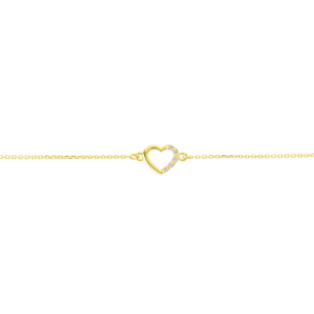 Bracelet Or Jaune Vehanouche Oxydes De Zirconium - Bracelets Coeur Enfant | Histoire d’Or