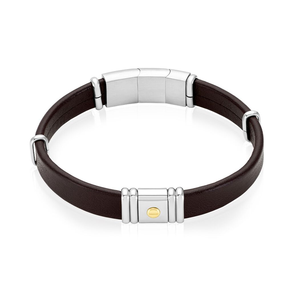 Bracelet Jourdan Cuir Marron - Bracelets Homme | Histoire d’Or