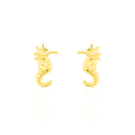 Boucles D'oreilles Puces Ambrosie Hippocampe Or Jaune - Clous d'oreilles Femme | Histoire d’Or