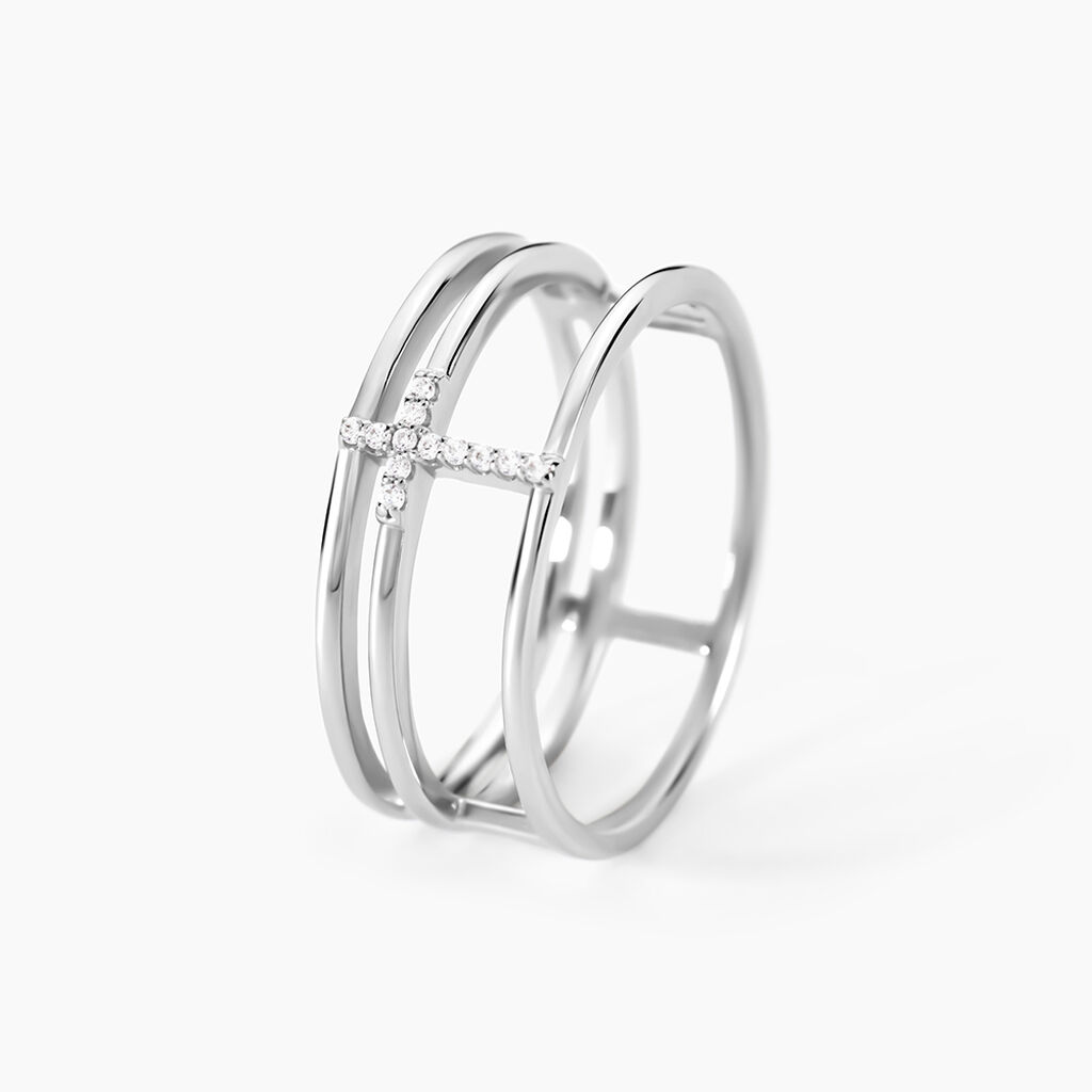 Bague Christie Argent Blanc Oxyde De Zirconium - Bagues avec pierre Femme | Histoire d&rsquo;Or
