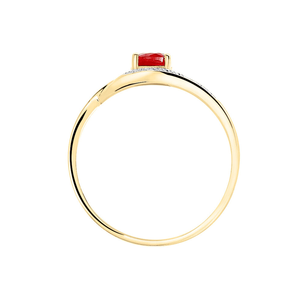 Bague Sagesse Or Jaune Rubis Et Diamant - Bagues solitaires Femme | Histoire d’Or