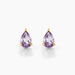 Boucles D'oreilles Puces Goutte Or Jaune Améthyste - Clous d'oreilles Femme | Histoire d’Or