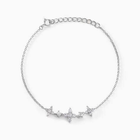 Bracelet Midnight Flower Argent Blanc Oxyde De Zirconium - Bracelets Femme | Histoire d’Or