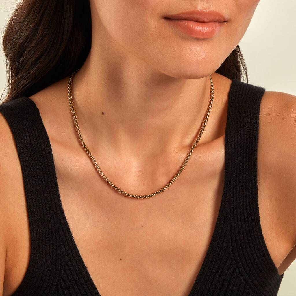 Collier Samara Acier Jaune - Bijoux sans pierre Femme | Histoire d&rsquo;Or