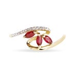 Bague Naceira Or Bicolore Rubis Et Diamant - Bagues avec pierre Femme | Histoire d&rsquo;Or