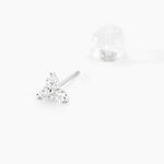 Boucles D'oreilles Puces Cassy Fleur Or Blanc Oxyde De Zirconium - Clous d'oreilles Femme | Histoire d&rsquo;Or