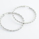 Creoles Acier Blanc Antonello - Boucles d'oreilles cr&eacute;oles Femme | Histoire d&rsquo;Or