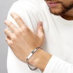 Bracelet Identit&eacute; Acier Blanc Jimmy - Gourmettes Homme | Histoire d&rsquo;Or