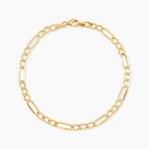 Bracelet Or Jaune Maille Altern&eacute;e 1/3 - Bracelets cha&icirc;ne Femme | Histoire d&rsquo;Or