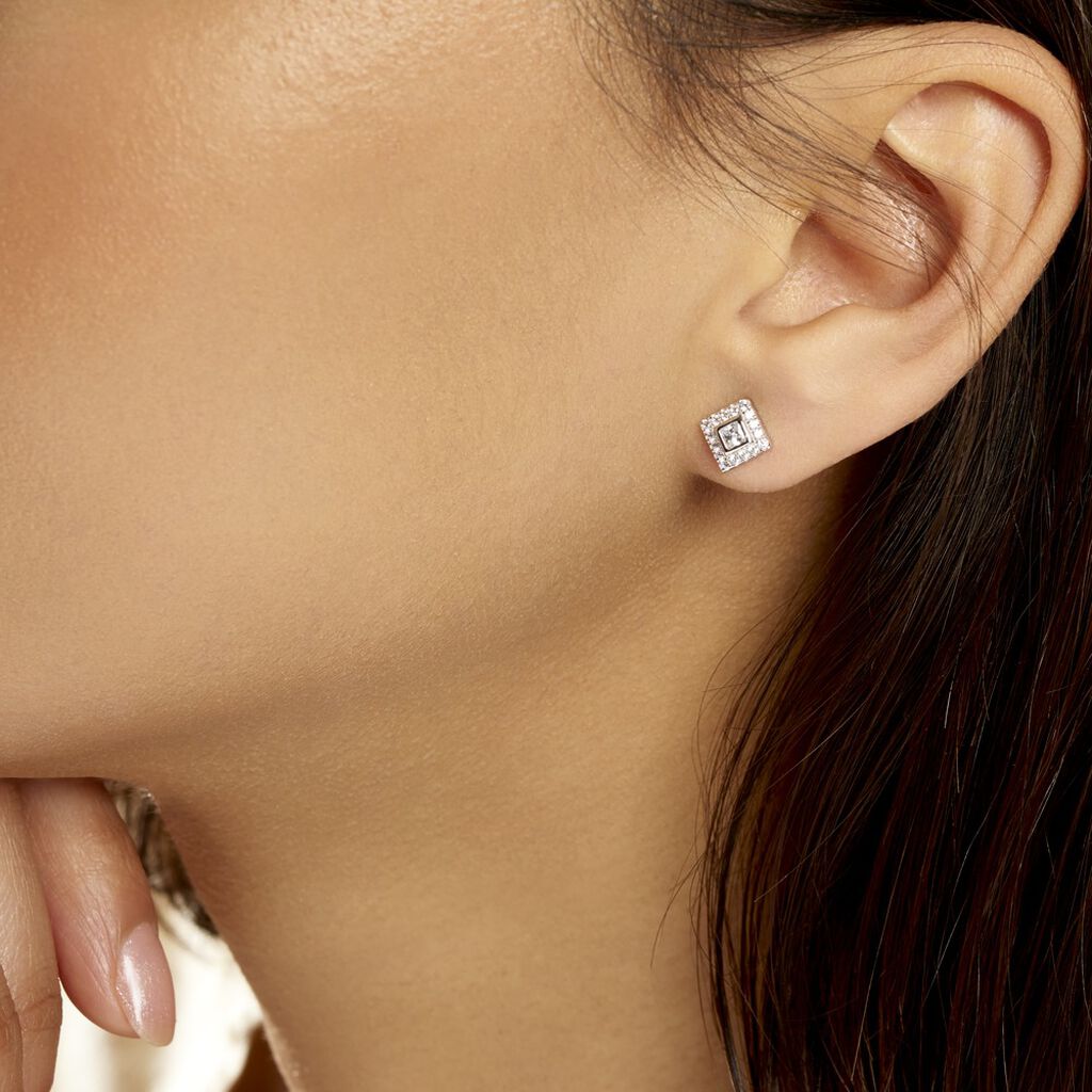 Boucles D'oreilles Pendantes Marie-elsa Argent  Oxyde De Zirconium - Boucles d'oreilles fantaisie Femme | Histoire d’Or