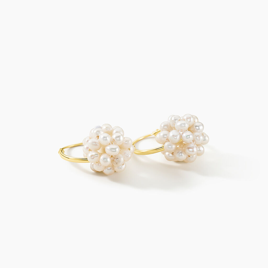 Créoles Adon Semi-baroques Or Jaune Perle De Culture - Boucles d'oreilles créoles Femme | Histoire d’Or