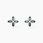 Boucles D'oreilles Puces Anabele Or Rose Topaze Oxyde - Clous d'oreilles Femme | Histoire d&rsquo;Or