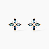 Boucles D'oreilles Puces Anabele Or Rose Topaze Oxyde