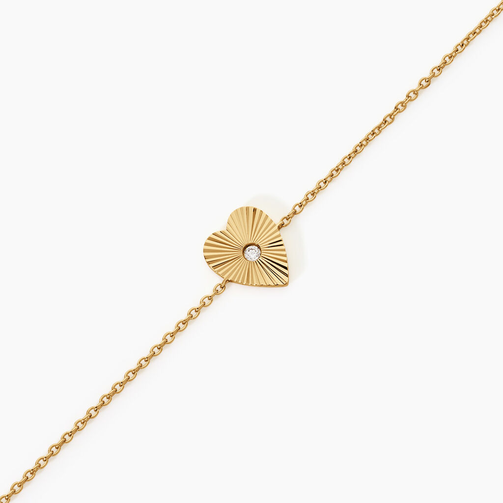 Bracelet Minie Argent Dor&eacute; A L'Or 750/1000 Oxyde De Zirconium - F&ecirc;te des m&egrave;res Femme | Histoire d&rsquo;Or