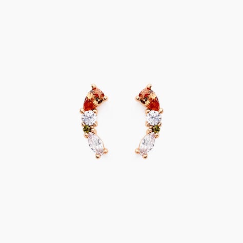 Boucles D'oreilles Puces Camelia Argent Rose Oxyde - Boucles d'oreilles fantaisie Femme | Histoire d’Or